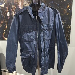 Men's Lightweight Hooded Field Jacket - Blue